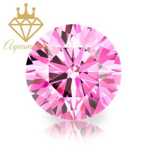 (Size 4.5 ly) Kim cương nhân tạo Moissanite giác cắt tròn màu hồng