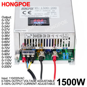 1500W Adjustable Switching Power Supply 0-12V 13.5V 15V 24V 36V 48v 60V 72V 80V 110V 150V 220V 110/220V AC/DC Single Output SMPS
