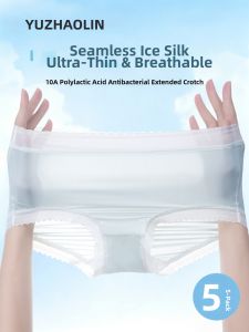 Yuzhaolin | Ice Silk Quick Dry Breathable Antibacterial Lace Invisible Panties