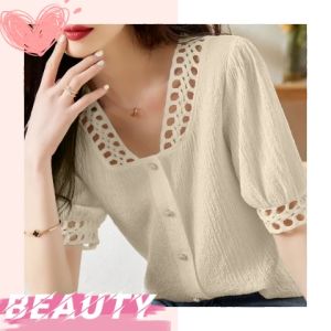 เสื้อผู้หญิง LHSunshine 🛒 เสื้อแฟชั่นสำหรับผู้หญิง คอวี เสื้อผ้าดี นิ่มใส่สบาย รุ้มประกอบต่อสั้นๆ มีสีให้เลือกเพื่อให้มีสีใดบ้าน 4 สี ตั้งแต่สีชมพู เสียงอ่อน เปรียวงูและดำ มันเริ่มต้นในชุ่มชื้น สร้างความสวยงามมาใกล้ 📋