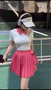 Set đồ nữ tập gym pickleball tennis cầu lông áo cổ trụ chân váy có lót đùi bảo hộ vải thun cao cấp BINSPORTS BN120