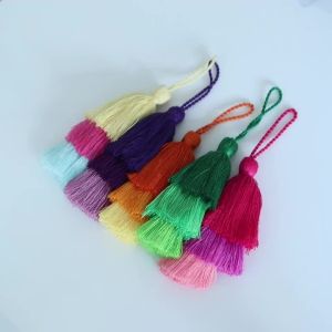 2Pcs 16cm 3 Layers Tassel Fringe with Hanging Rope For DIY Bookmark Craft Polyester Tassels Home Sewing Bag Curtain Decoration