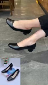 Mẫu A07_Giày cao gót nữ gót trụ mũi vuông đi êm chân gót 5p siêu hot.giày công sở nữ cao cấp