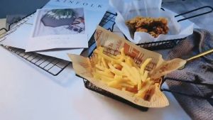 Sizzling French Fries Kitchen Frying Tray Holder Food Basket Storage Container American Fries Basket