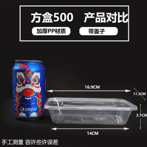 Thickened Plastic Takeaway Food Grade Rectangular Lunch Box with Lid for Picnic Commercial And Home Use Disposable Dining Tableware