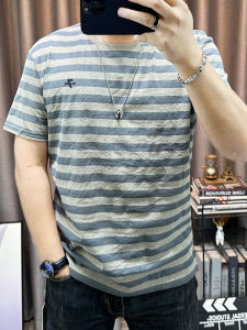 เสื้อยืดคอกลมแขนสั้นผ้าลินินผสมคอตตอนสำหรับผู้ชาย ทรงสลิมฟิต ทรงหลวม ทรงปกติ ฤดูร้อน 2025 แฟชั่นเสื้อผ้าผู้ชาย