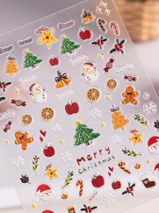 Nail Stickers Hình Cây Giáng Sinh 5D Dán Dễ Thương Dễ Dùng Không Có Thương Hiệu Màu Sắc Đơn Giản Dễ Dụng Cho Mùa Hè 2024