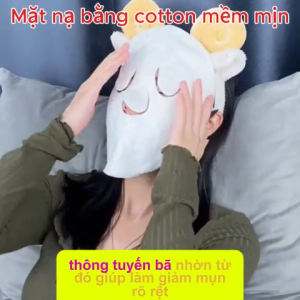 Mặt nạ xông hơi bằng cotton mềm mịn chờm nóng lạnh ủ ấm chăm sóc da mặt spa có thể tái sử dụng - Hoang My food and beauty