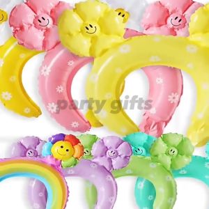 Balon Bando Karakter Bunga Daisy Smile Warna Warni Balon Bando Macaron Pastel