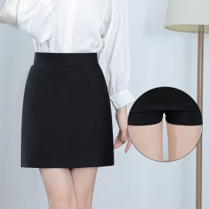 High Waist A-Line Mini Skirt Womens One-Step Anti-Light Short Skirt Elastic plus Size Professional Bodycon Skirt for Spring Summer