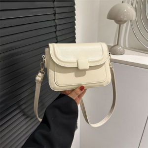 Fashionable Retro Small Square Bag Trendy Shoulder Crossbody Bag For Women Casual Polyester Lining One-Root Strap