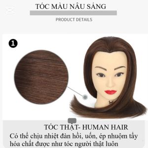 Đầu Manocanh Tóc Thật Học Uốn Ép Nhuộm Tẩy Hóa Chất Tạo Kểu - TAC05.083