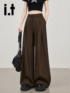 Patchwork Wide Leg High Waist Trousers Slimming Summer New