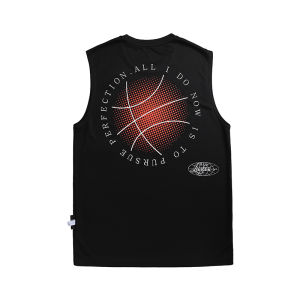 เสื้อกั๊กบาสเก็ตบอลฤดูร้อน Lushisi สไตล์อเมริกัน แขนกุด หลวม วิ่ง ออกกำลังกาย เสื้อยืดคอกลม ผ้าตาข่าย แห้งเร็ว