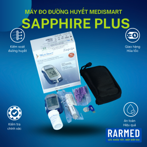Máy đo đường huyết điện tử Medismart Sapphire Plus cho người bị tiểu đường