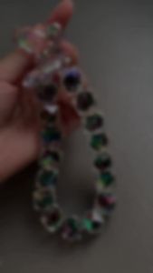 DIY Bracelet Crystal Shinning Acrylic Butterfly Girl Phone Charms Wrist Hanging Strap Mobile Phone Lanyard Phone Bag Key Chain