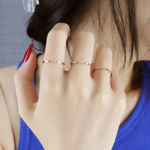 Rose Gold Thin Ring Titanium Steel Fashionable Womens Ring Index Finger Simple Circle Ring Korean Style Couples Ring