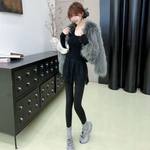 Slimming High Waist Lace Trim Half Skirt Womens Base Layering Piece Hip Concealing A-Line Short Skirt Korean Style