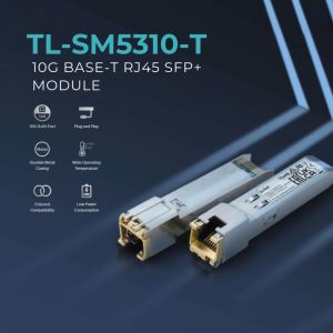 TP-Link Official Store | TL-SM5310-T | Plug and Play Full Metallic Enclosure 10G BASE-T RJ45 SFP Durable Metal Casing Plug and Play Module