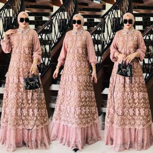 ZIFA FASHION || COD || AMARA DRESS VOL 2 BY ASOPUROH || GAMIS SET ORGANZA BORDIR MIX BRUKAT MALIKA AKSEN PAYET SWAROVSKI MEWAH || LD 110CM PB 140CM SIAP KIRIM || DRESS SET GAMIS PESTA KONDANGAN POPULER BESTSELLER REALPIC || *ST