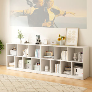 Modern Minimalist Bedroom Living Room Corner Bookshelf White Open Shelf Storage Cabinet Simple Floor-Mounted Shelf Organizer