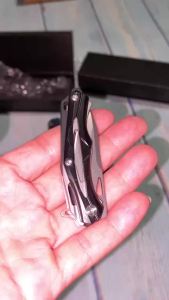 JPT มีดพับ มีดพับพกพา มีดทรานสฟอร์เมอร์เล็ก ใช้เป็นพวงกุญแจได้ มีด้ามดำ ด้ามเงิน