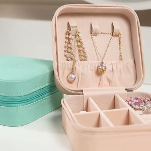 Kotak Perhiasan Mini Portable: Tempat Penyimpanan Aksesoris Emas Gelang Kalung Cincin Jewellery Box Multifungsi