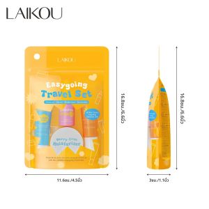 ชุดผลิตภัณฑ์บำรุงผิวเซราไมด์สำหรับเดินทาง พร้อมไฮยาลูรอนิค แอซิด โฟมล้างหน้า pH ต่ำ เซรั่มบำรุงผิวเนื้อบางเบา มอยเจอร์ไรเซอร์ และครีมกันแดดเนื้อบางเบา