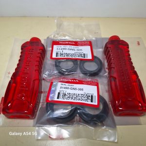 Paket seal shock depan+seal abu+oli shock 2pcs untuk motor Grand vario beat scoopy all matic bebek