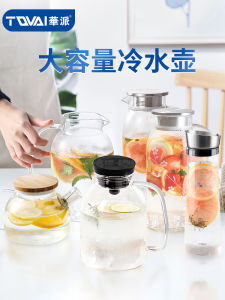 Large Capacity Heat Resistant Glass Cold Water Pot Set for Home Use Tea Pot Water Cup Juicer Bottle Nordic Style Beverage Utensils