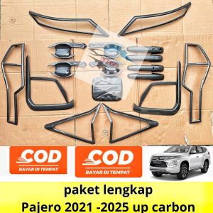 paket garnish outer handle tank cover all new Pajero 2021 2022 Carbon