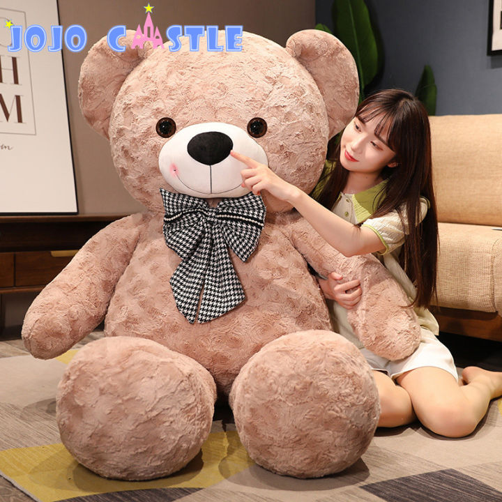 JOJO CASTLE Large Size Teddy Bear Plush Toys 60/80/110/130/160cm Cute Bow  Tie Bear Plushie Pillow Toys Surprise Valentine Christmas Gift Teddy Bear 