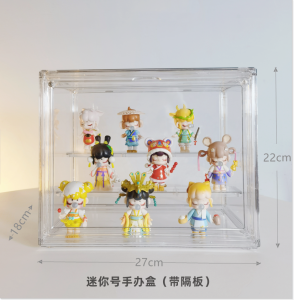 กล่องตาบอดกล่องเก็บของอะคริลิคแบบใสสำหรับทำมือชั้นวางโชว์แบบชั้นวางโชว์ตุ๊กตาวางบนโต๊ะแฟชั่นสำหรับเล่น