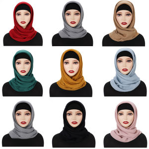 Jifang 90x90cm New Arrival Plain Cotton Linen Hijabs Square Bawal Bandana Big Square Scarf WJ933
