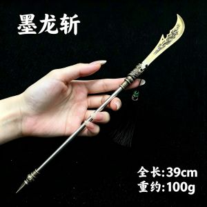 精工收藏版三国模型摆件 Premium Stainless Steel Mini Model 赵云龙胆枪 关刀 不锈钢迷你模型摆件 收藏装饰品 复古微兵器摆件