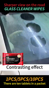 100Pcs Car Glass Degreasing Film Wet Wipes Auto Leather Interior Renovation Plastic Cleaning Tool Windshield Oil Film Removal Wet Wipes