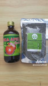 Organik Chia Seed 250gr + Cuka Apel 330ml (Pahe Neo 6) Paket bundling minuman sehat dan enak wijen