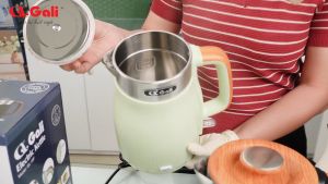 Ấm siêu tốc Gali GL-18F 1.8 lít - Giữ ấm 45 độ. 2 lớp nhựa ngoài chống nóng và Inox 304 bên trong. Hàng chính hãng bảo hành 24 tháng