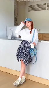 Ảnh Thực Tế Chân Váy Ngắn Kẻ Caro Somi Thời Trang Hot Girl Mùa Hè Mẫu Mới Gu Basic