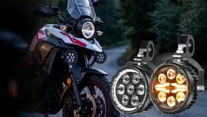 HL Round 4.5" Moto LED Fog Light Hi Low Beam Amber White DRL Welcome Light IP68 For BMW R1200GS R1250GS Adventure off-road use