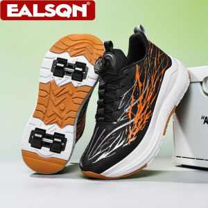 Removable Wheel Kids Roller Skates Breathable Lightweight Outdoor Sports Shoes 2-in-1 Casual Walking & Running for Boys Girls