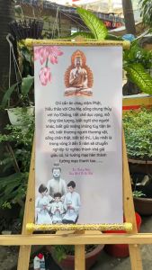 Tranh Liễn Câu Nói Của Phật chất liệu in vải canvas dày dặn cao cấp