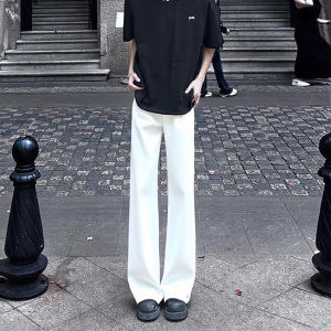 Quần Dài Nam Màu Trắng Bằng Lụa Băng Mỏng Mùa Hè Quần Dài Ống Rộng Ôm Vừa Vặn Quần Dài Thẳng Quần Dài Thường Ngày