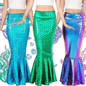 New Arrival Sparkling Mermaid Tail Skirt Tight Fit Mini Dress Princess Style Long Cosplay Mermaid Gown Womens Fashion