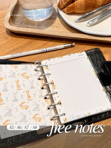 Cute Rabbit Original Loose-Leaf Replacement-Month Plan List Grid Lined A5678slim Exotic Hand Account Inner Page