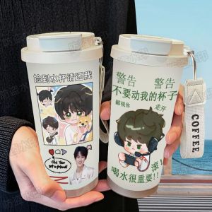 แก้วดื่มน้ำอุ่นเย็นแบบสองช่องสแตนเลส 316 แก้วดื่มคู่ ที่จับถือแบบ Q สำหรับนักเรียน วันเกิด ของขวัญที่พกพาได้ในรถ