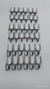 NEW FINISH GAROL COIL SPRING MADE QUALITY 1pc Kada Order - U-shaped metal tool with textured finish - Fits shaving razors - Displayed on hand for size reference