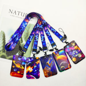 Cute Universe Star Lanyard Card Holder Neck Strap Key ID Card Straps Badge Holder DIY Hanging Rope Accessories Small Gift