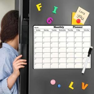 1/2PC Magnetic Refrigerator Dry Erase Calendar Monthly Planner Whiteboard Calendar Message Board Kitchen Fridge Decor Memo Pad
