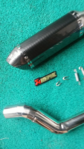 Rusi mojo stainless elbow on Akrapovic 370mm with silencer